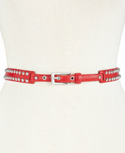 DKNY Dome-Studded Belt Red
