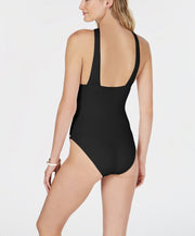 Michael Michael Kors Solid Convertible Ruched One-Piece Swimsuit