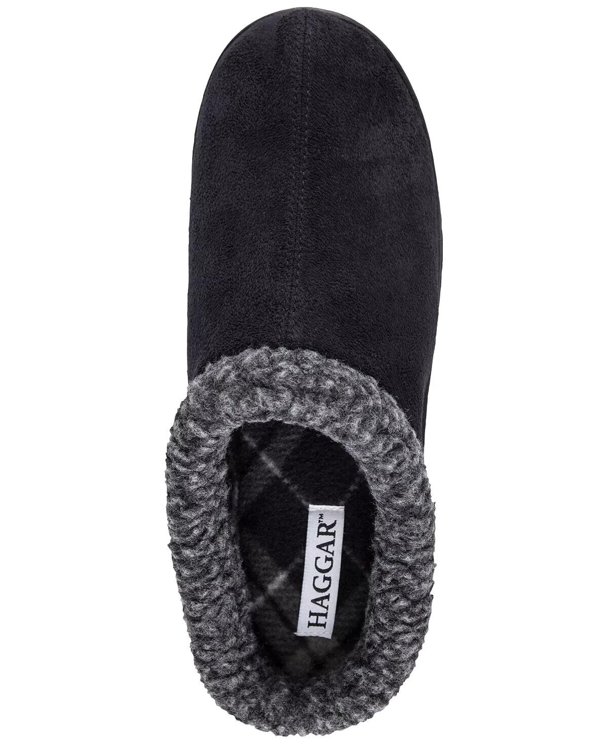 Haggar Men’s Faux-Suede Clog Slippers With Fleece Collar