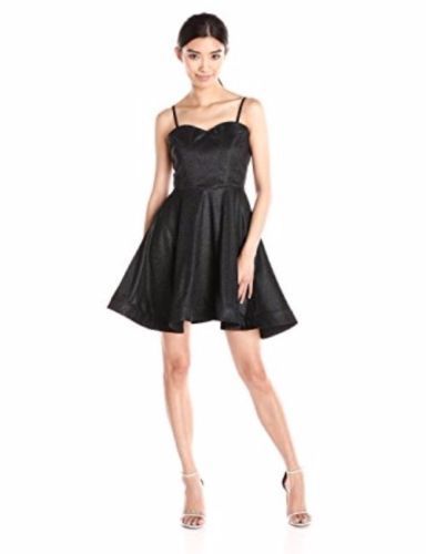 Wow Couture Womens Sweet Heart Fit and Flare Textured with Lurex Dress,Small