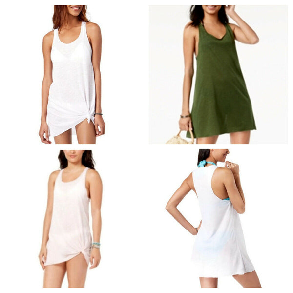 Miken Sheer Tank Dress Racerback Swimwear Cover-up