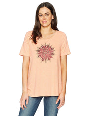 Life Is Good Womens Trapeze Tee Mandala Daisy T-Shirt, Size Medium