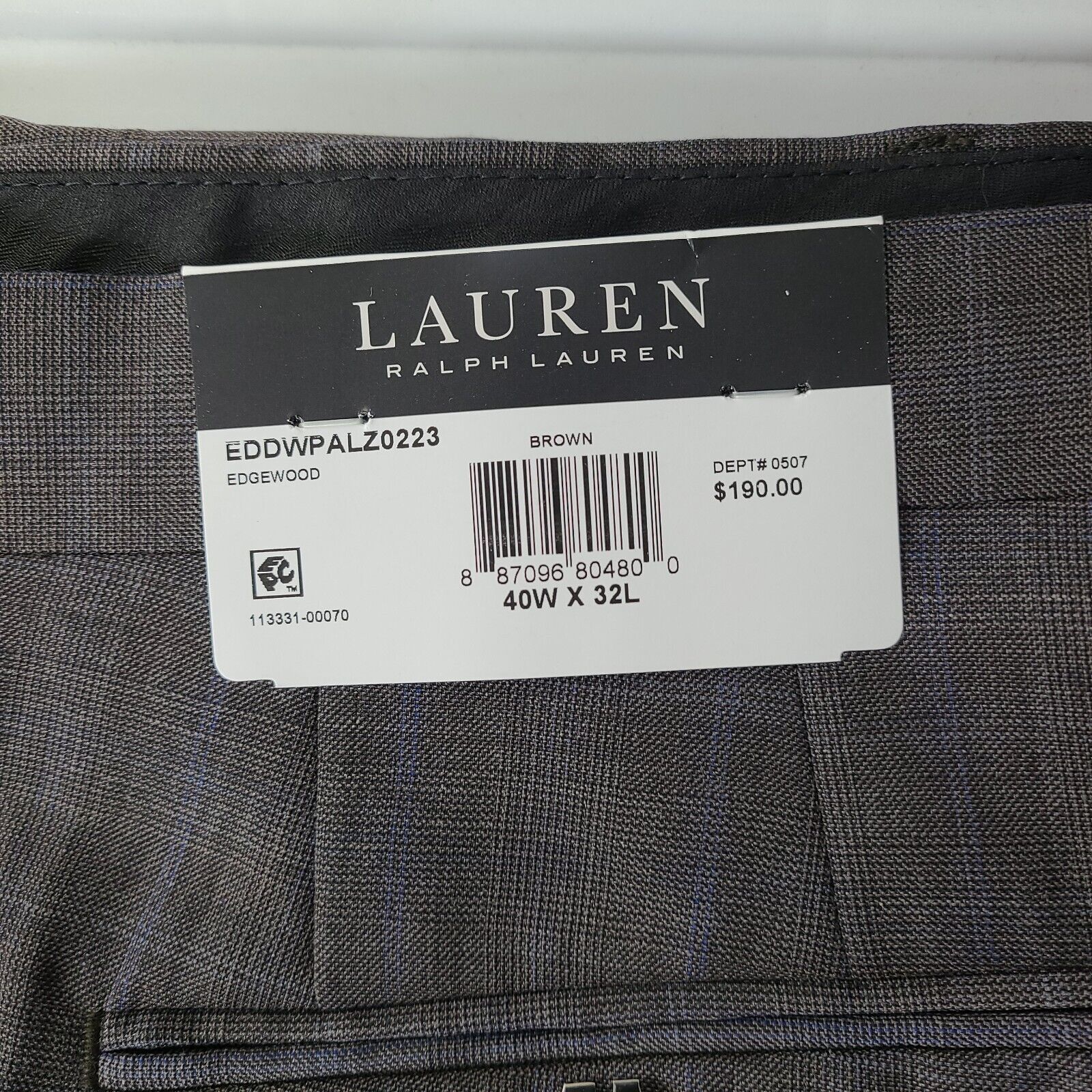 Lauren Ralph Lauren Mens UltraFlex Classic-Fit Wool Suit Pants, Size 42X32