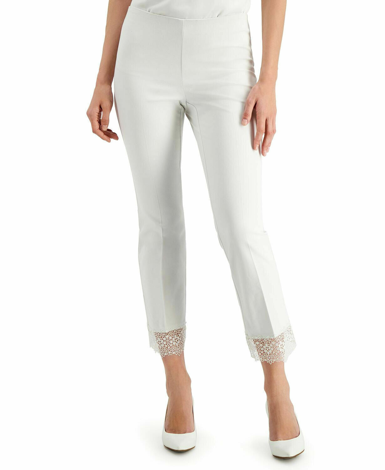 Alfani Lace-Hem Ankle Pants