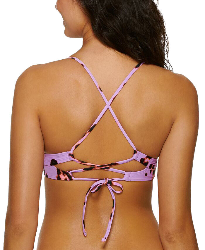 Hula Honey Juniors True Spots Lace-Up Midkini Push-Up Bikini Top