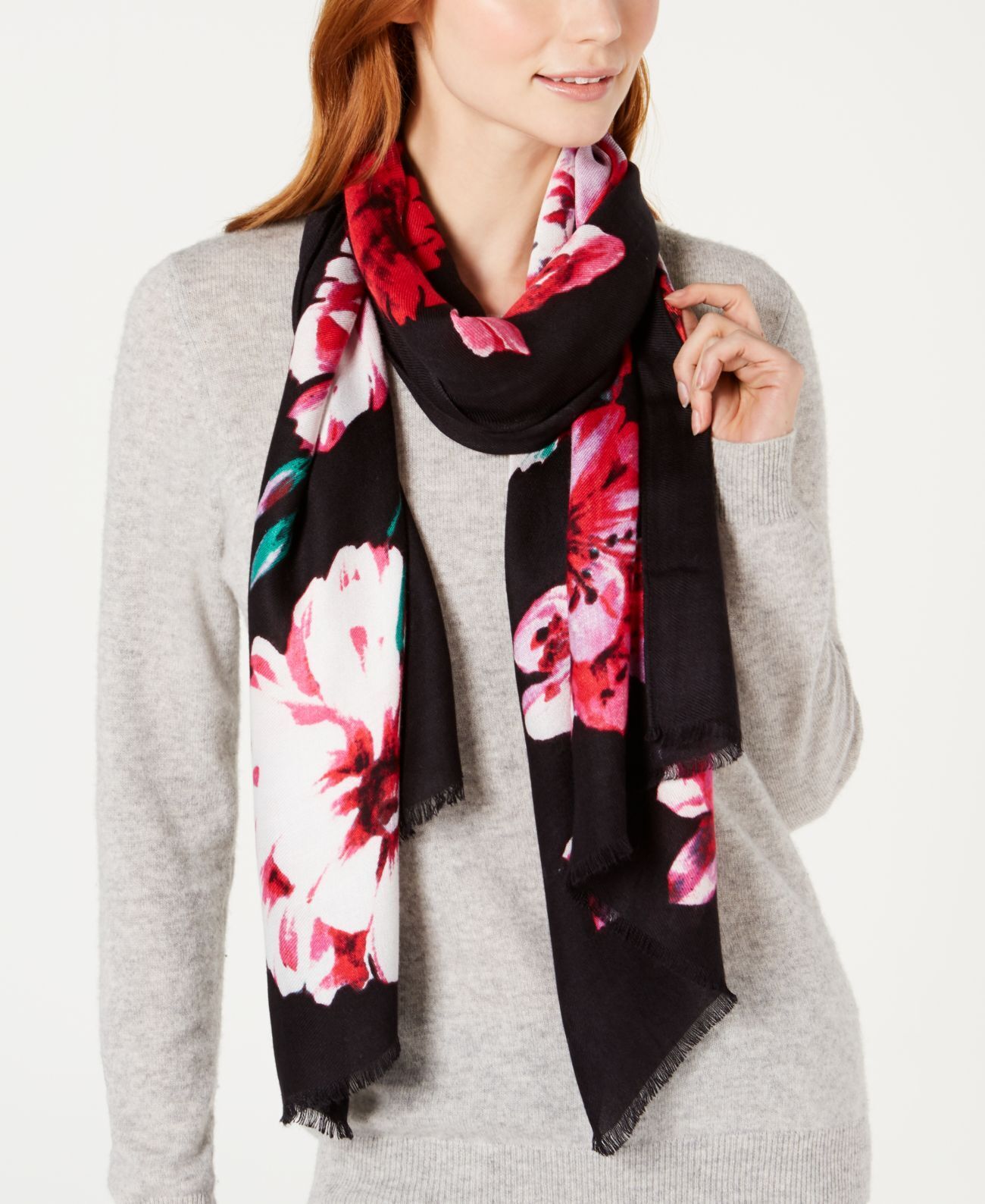 INC International Concepts Floral Bouquet Super-Soft Scarf & Wrap