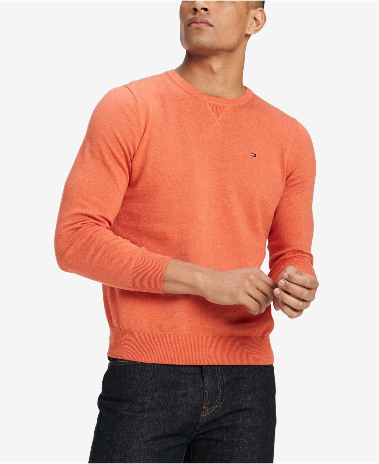 Tommy Hilfiger Mens Signature Crew-Neck Classic Fit Sweater