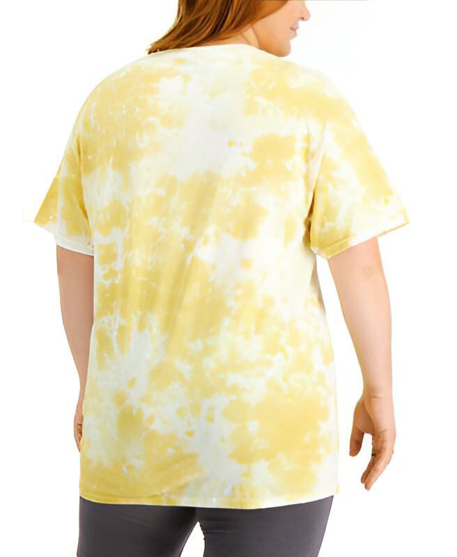 Love Tribe Plus Trendy Tie-Dyed Cotton Graphic Print T-Shirt