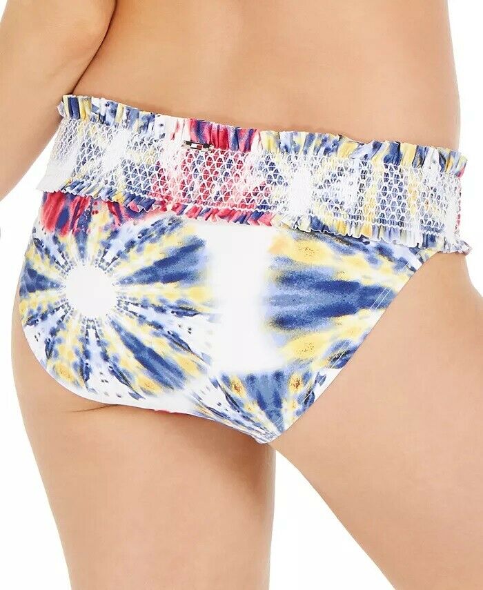 Tommy Hilfiger Tie-Dye Smocked Bikini Bottoms Womens Swimsuit
