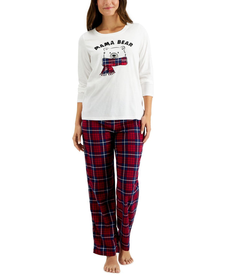 Family Pajamas Womens Matching Mama Bear Plaid Pajama Set, Size 3X