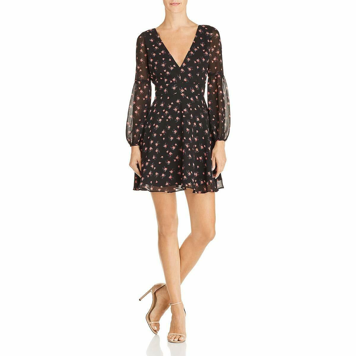 BB Dakota Womens Love in the Afternoon Floral V-Neck Cocktail Dress,Size 2