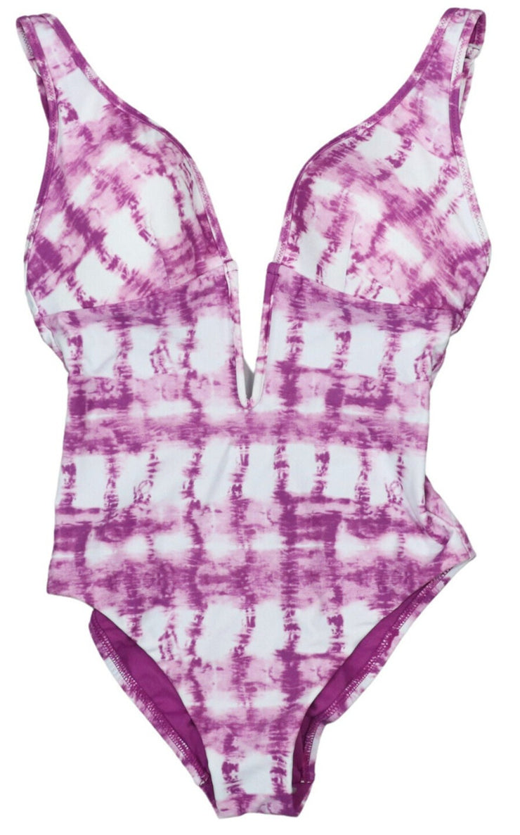 Bar III Summer Plunge Deep V-Neckline One Piece Bathing Suit, Choose Sz/Color