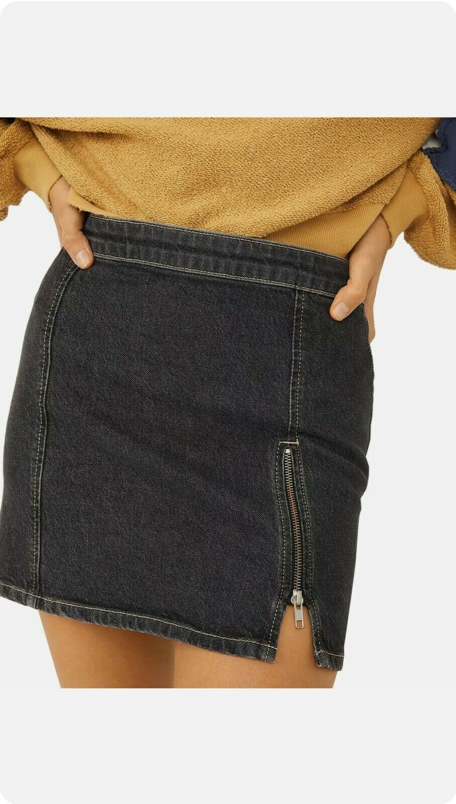 Free People Womens Midnight Magic Denim Skirt Starless