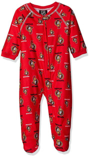 NHL Ottawa Senators Infant Boys Sleepwear Print Zip Up Coveralls, 18 Months