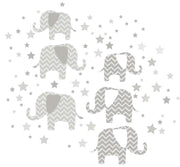 WallPops Elephants - a Ton of Love Wall Art Kit 78 Pieces