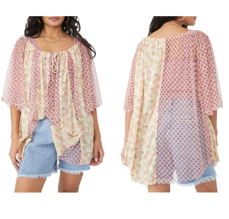 Free People Sunshine Combo Because I Love You Top, Size Small