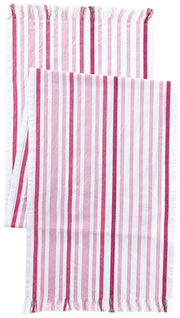 Saro LifeStyle Striped Design Fringed Runner, Sorbet, 16x72