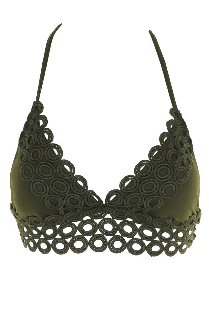 Becca Siren Halter Top in Bayleaf 583187-BAY Green, Size Small