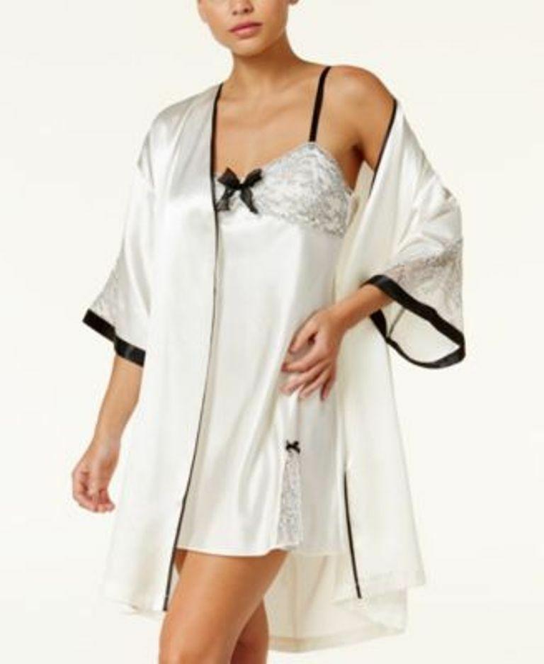 Thalia Sodi Lace and Satin Bridal Wrap Robe, Size XXL/XXXL