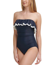 Tommy Hilfiger Solid Ruffle Strapless One-Piece Swimsuit, Choose Sz/Color