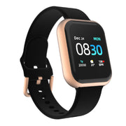iTouch Air 3 Smartwatch Fitness Tracker: Rose Gold Case With Black Strap