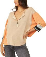 Free People Womens Just Tip It Henley Top Team Sport Combo, Size XL