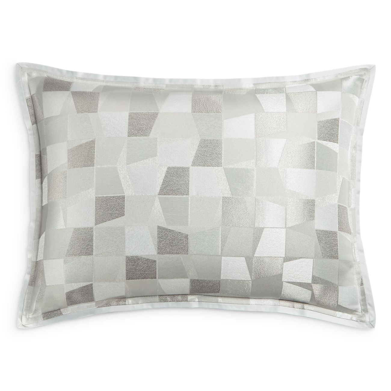 Hudson Park Collection Facets Duvet Cover Set, King, Light Gray