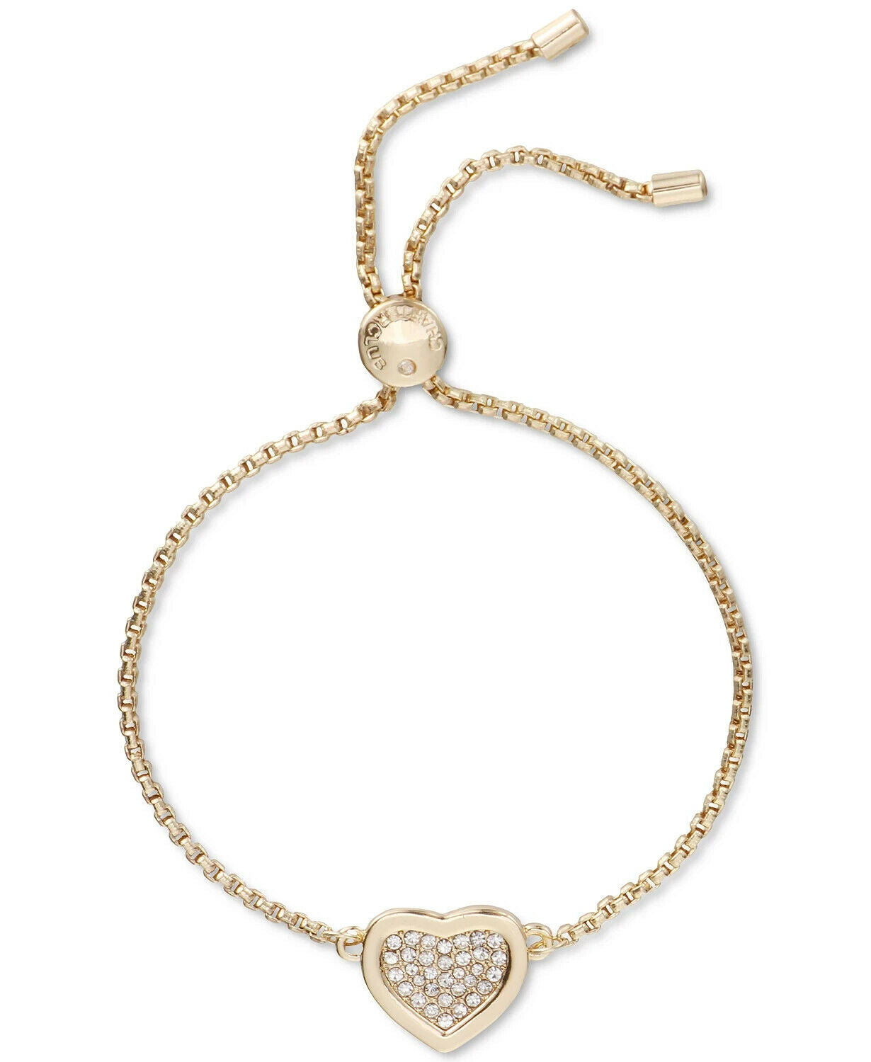 Charter Club Gold-Tone Pave Heart Slider Bracelet