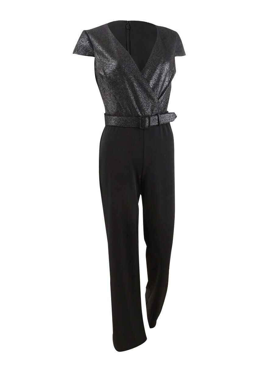 Lauren by  Womens Belted Glitter Jumpsuit, Size 6