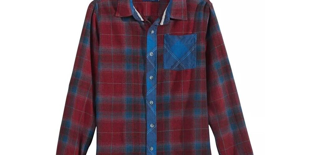 Univibe Big Boys Gustav Colorblocked Mix-Plaid Flannel Shirt, Size XL