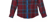 Univibe Big Boys Gustav Colorblocked Mix-Plaid Flannel Shirt,XLG/ Rio Red