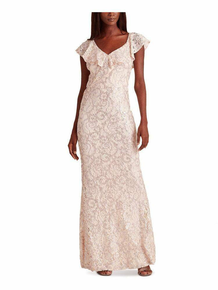 Ralph Lauren Womens Sequined Full-Length Dress, Size 6