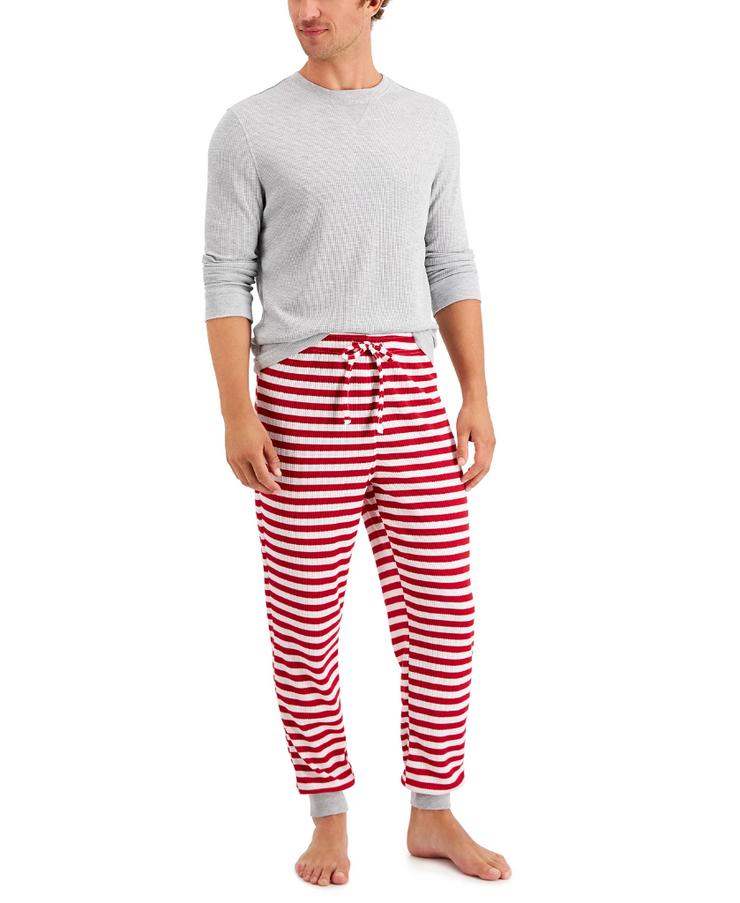 Family Pajamas Mens Matching Thermal Pajama Set, Size Medium
