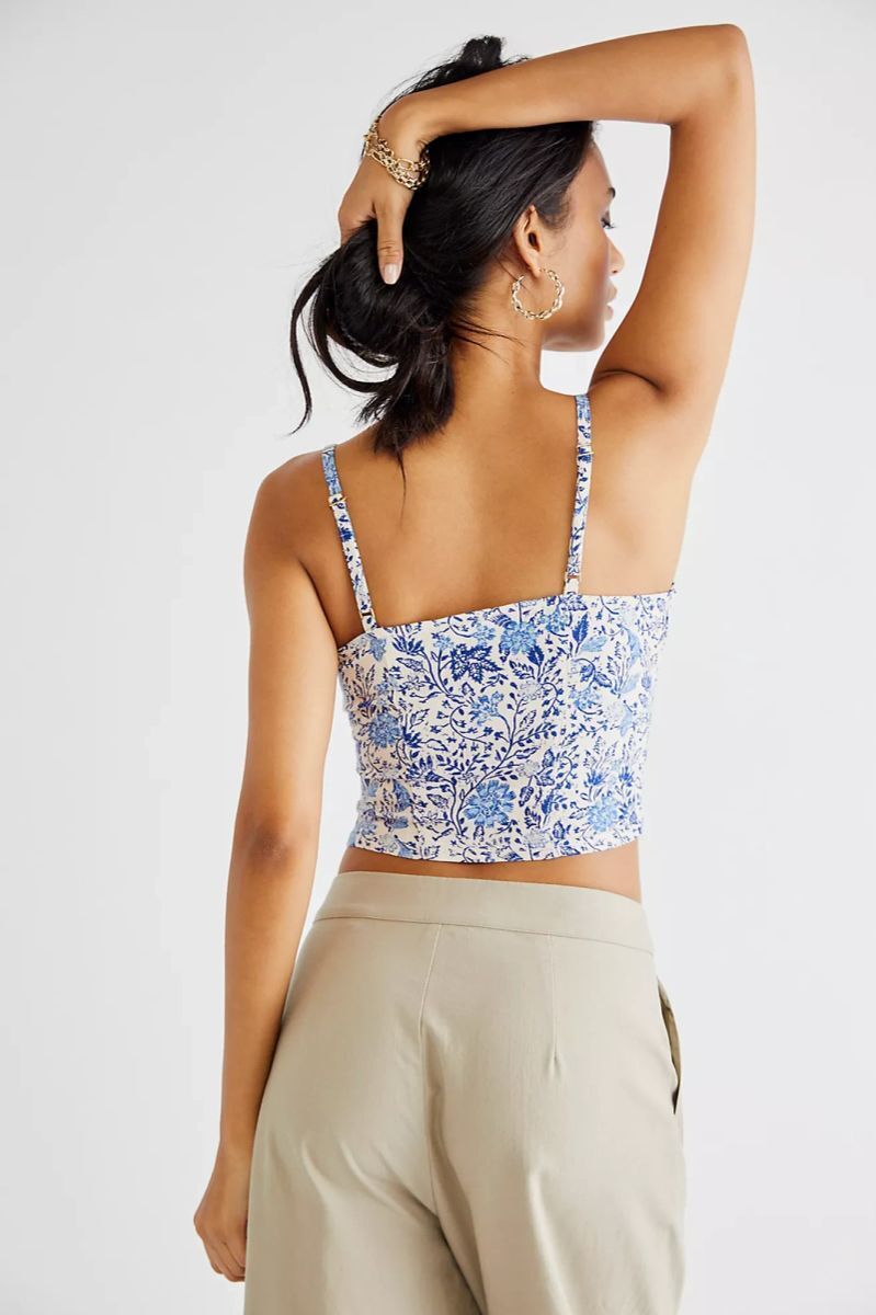 Free People Back on Track Printed Cropped Cami Top