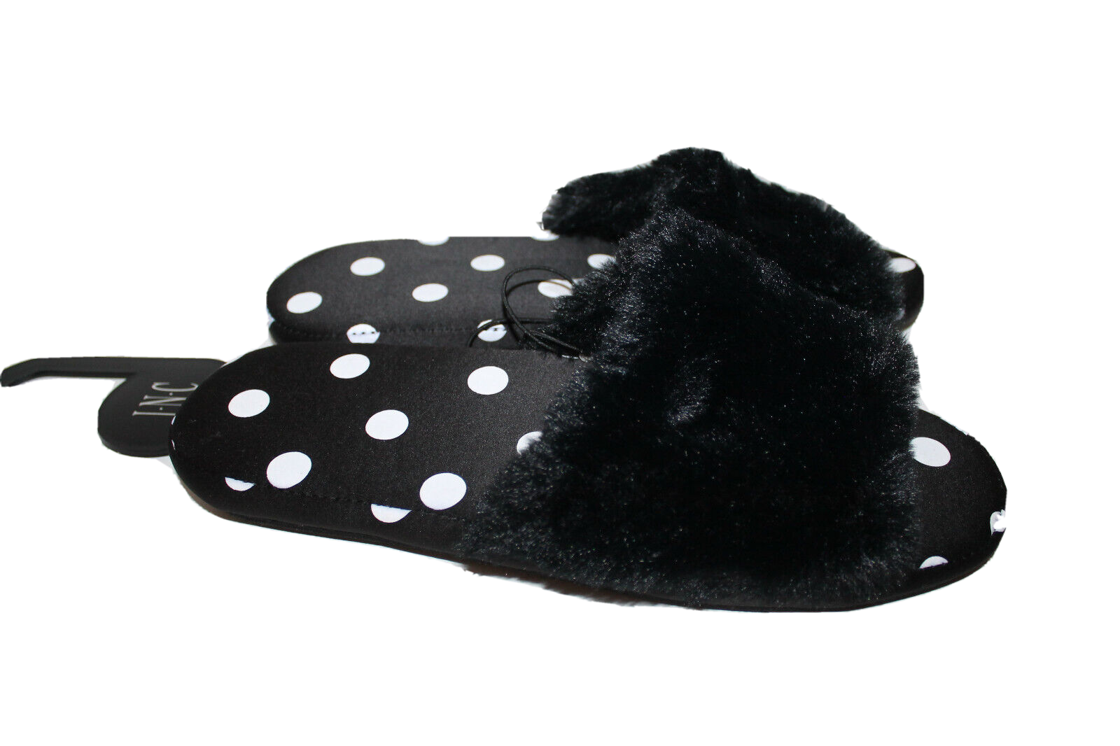 Inc International Concepts Womens Polka Dot Slides Slippers, Black, Size 11/12