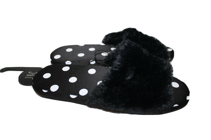 Inc International Concepts Womens Polka Dot Slides Slippers, Black, Size 11/12