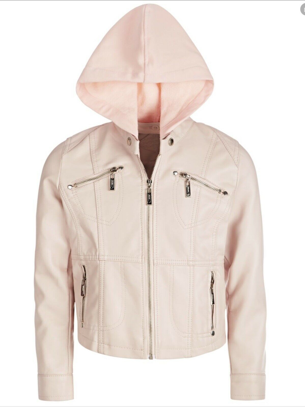 Jou Jou Big Girls Removable-Hood Moto Jacket