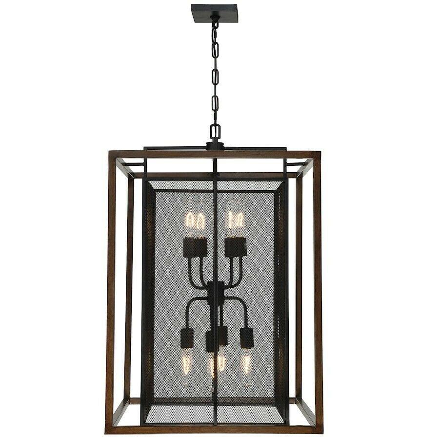 Varaluz Rio Lobo 8 Light Pendant, Dark Oak/Black - 285P08DOBL