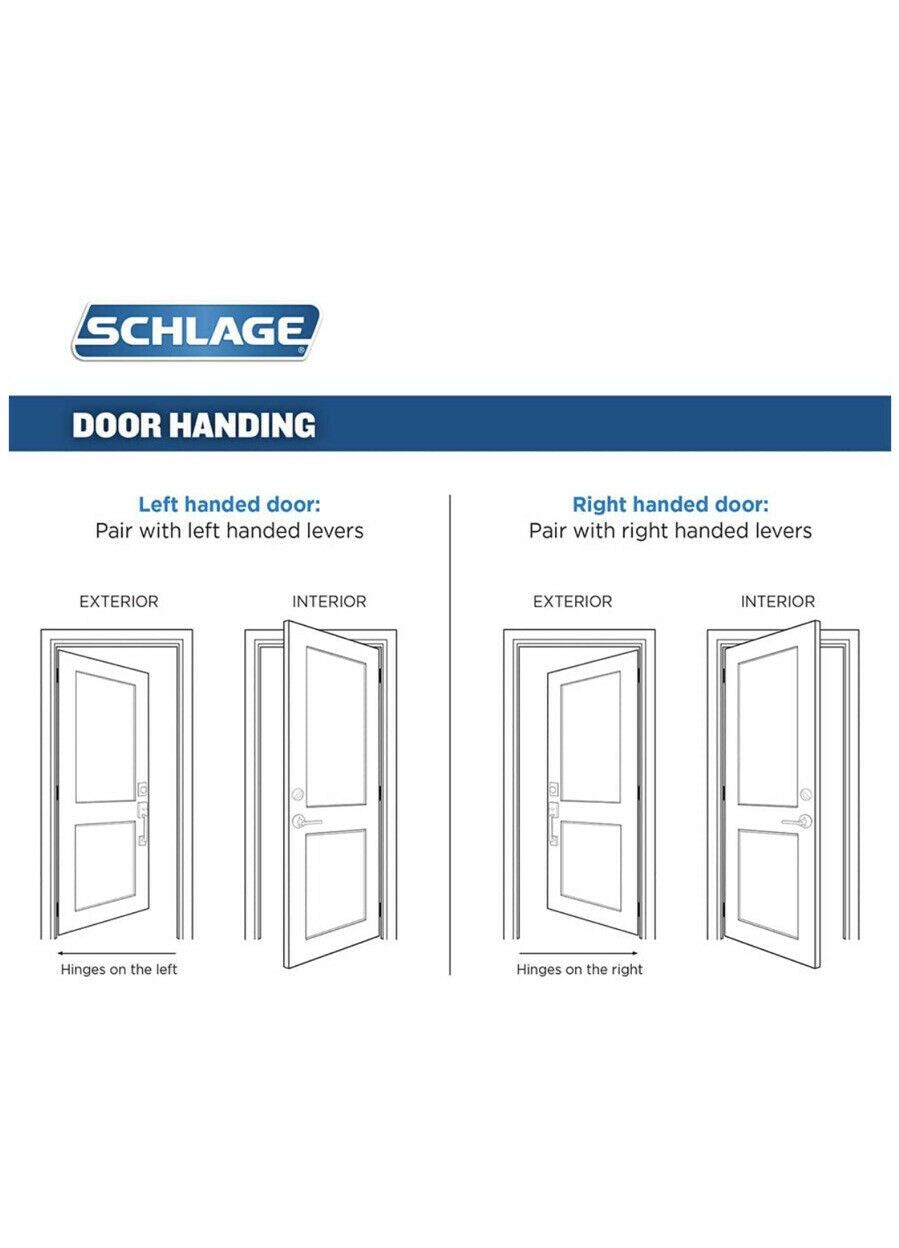 Schlage Merano Right Handed Lever Non Turning Lock Satin Nickel New