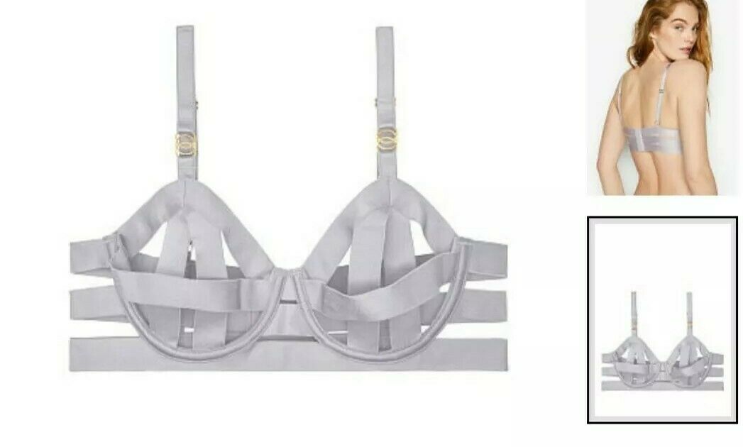 Victorias Secret Luxe Unlined Strappy Demi Bra, 32DDD