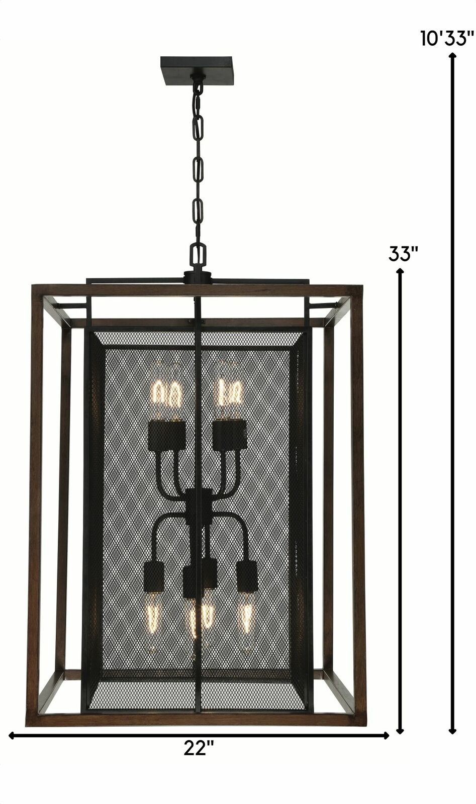 Varaluz Rio Lobo 8 Light Pendant, Dark Oak/Black - 285P08DOBL