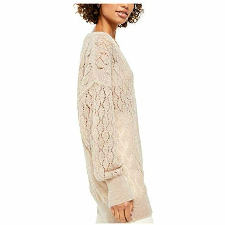 Free People Womens Say Hello Wool Blend Open Stitch Sweater