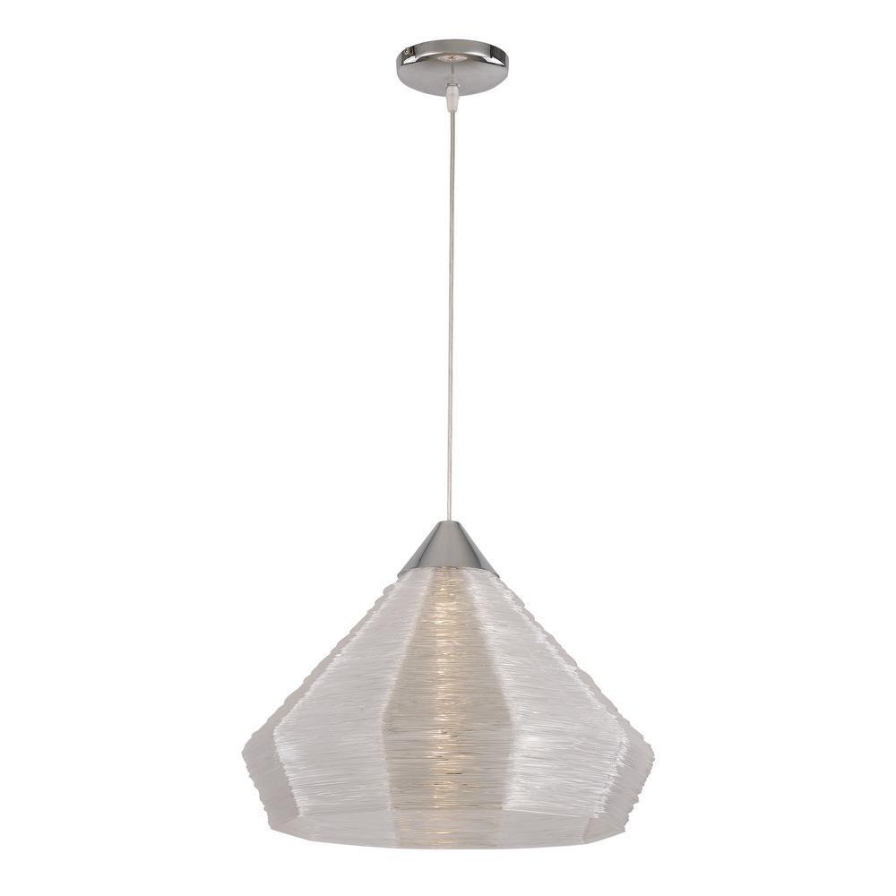 Trans Globe PND-961 One Light Pendant, Polished Chrome Finish