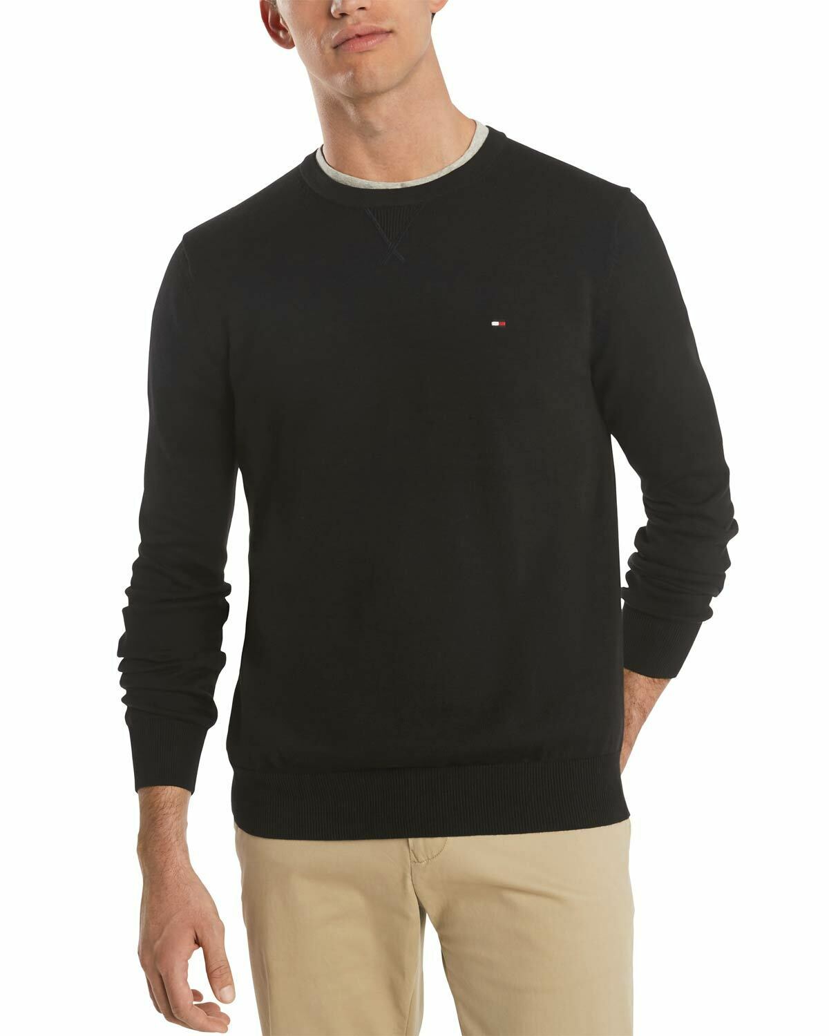 Tommy Hilfiger Mens Signature Crew-Neck Classic Fit Sweater