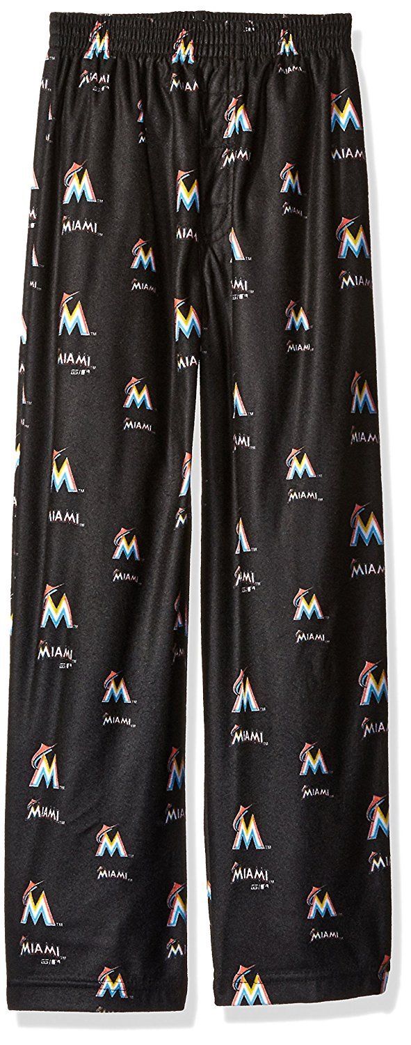 Miami Marlins MLB Boys Team Print Sleepwear Pants, Medium 5-6