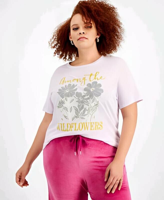 Love Tribe Trendy Plus Size Wildflowers Graphic T-Shirt