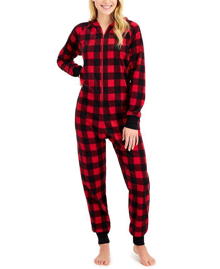 Family Pajamas Matching Womens 1-PC. Red Check Printed Family Pajamas