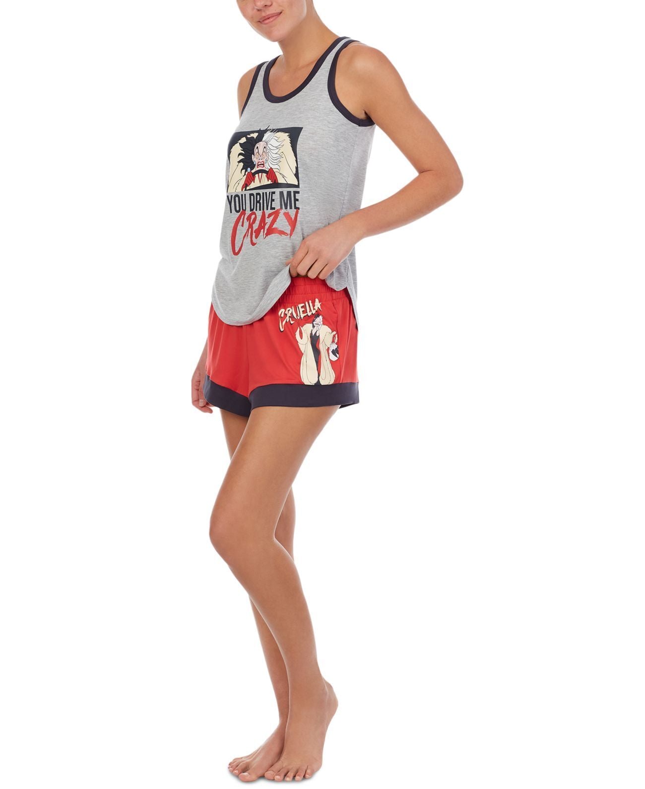 Disney Womens Cruella Tank Top & Shorts Pajama Set