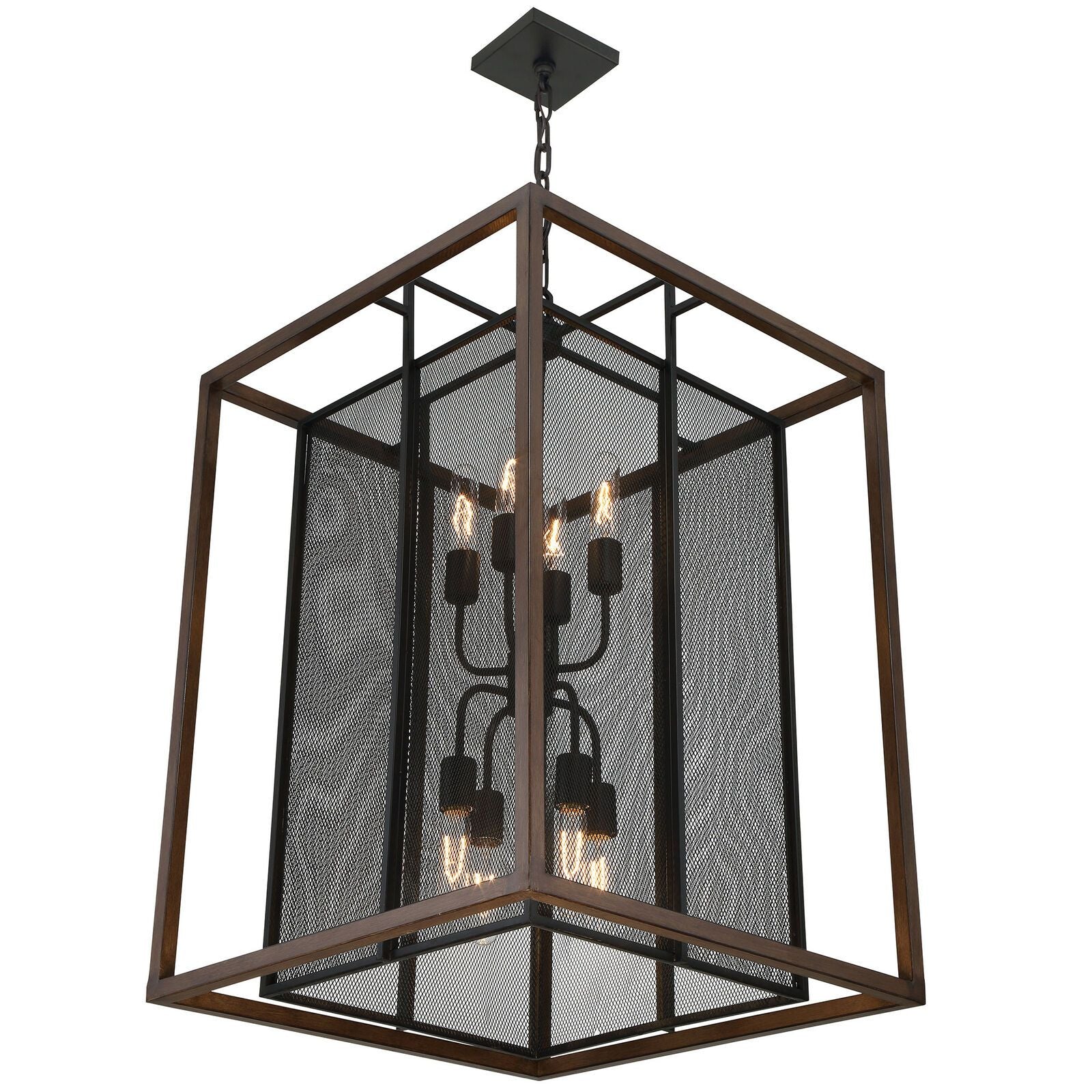 Varaluz Rio Lobo 8 Light Pendant, Dark Oak/Black - 285P08DOBL