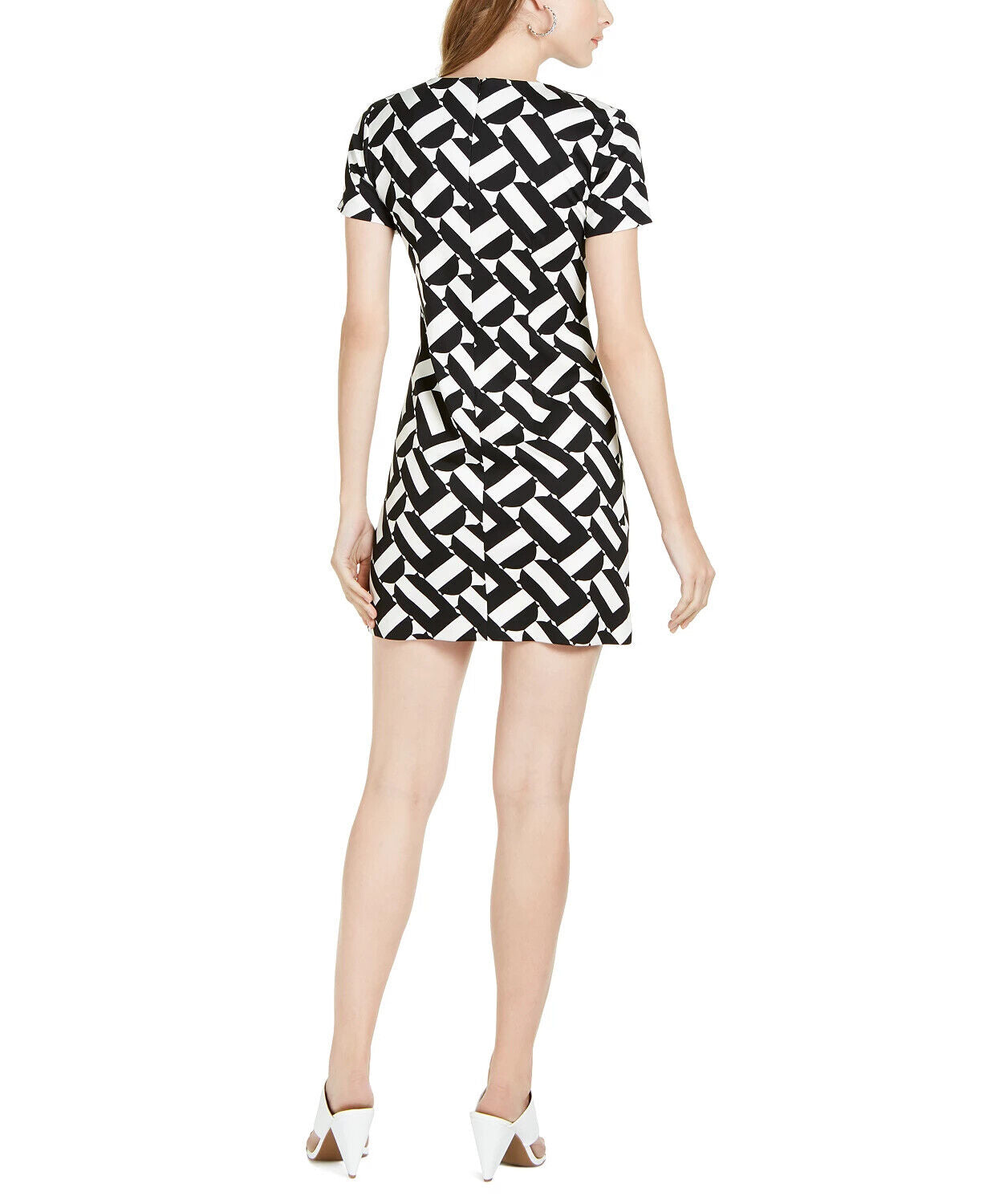 Trina Turk Optic Geo-Print Sheath Dress, Size Small